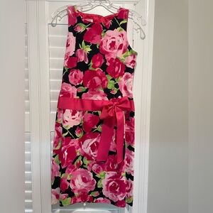 Talbots Pink and Green Floral Dress